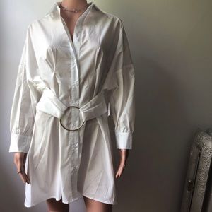 Belted Button Up Dress